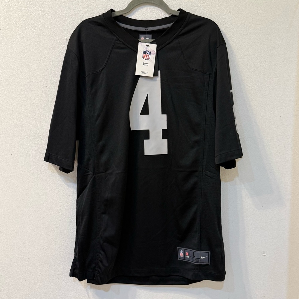 NFL CARR Nike Men's Black and White Jersey